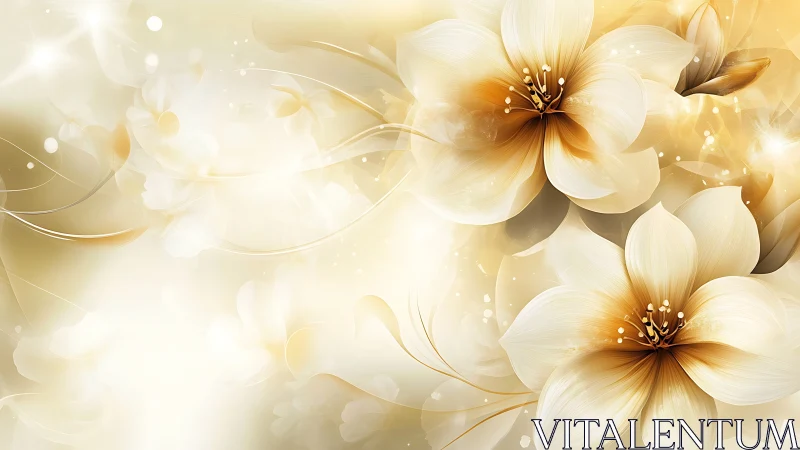 Luxurious Golden Blooms Dancing in Ethereal Light