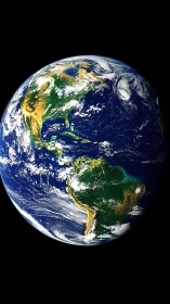 Glowing Earth gently turns in space with vivid blue and green