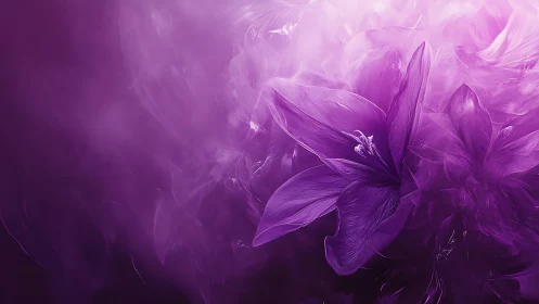 Luminescent Floral Petals Within Chromatic Purple Haze.
