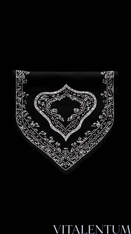 Ornate Black Bandana with Intricate Paisley and Floral Patterns.