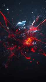 Shards of crimson energy twist around a glowing cosmic core