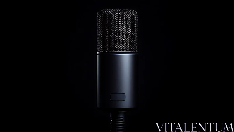 Black condenser microphone with cardioid pickup pattern