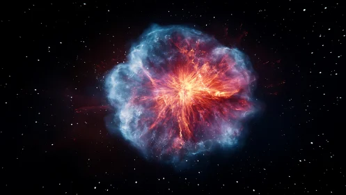 Expanding stellar supernova remnant with ionized gas shock fronts