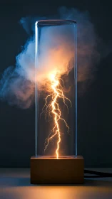 Encased lightning lamp captures raw electric energy in glass