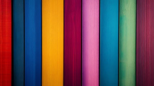 Vertical multicolor painted wood planks with fine grain texture