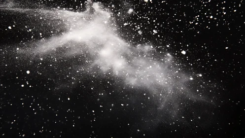 High speed capture of airborne white powder particles in motion