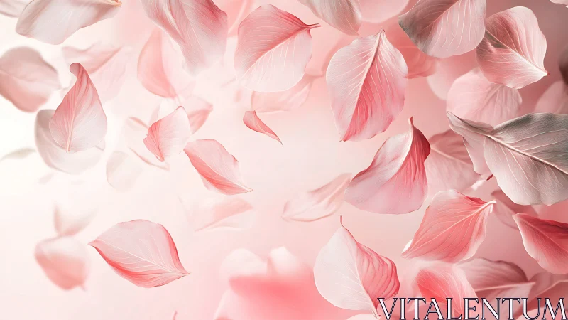 Falling Petals in Soft Pink Light.