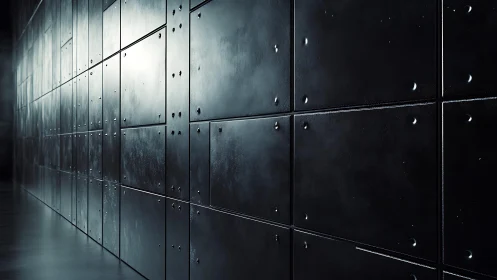 Industrial Metal Cladding System with Perforated Panel Array and Precision Fastener Details