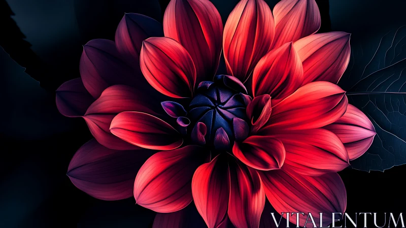 Neon Dahlia Blooming Through Dimensional Folds.