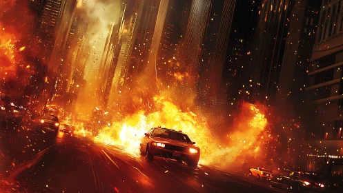 High-Speed Escape Through Blazing Urban Inferno