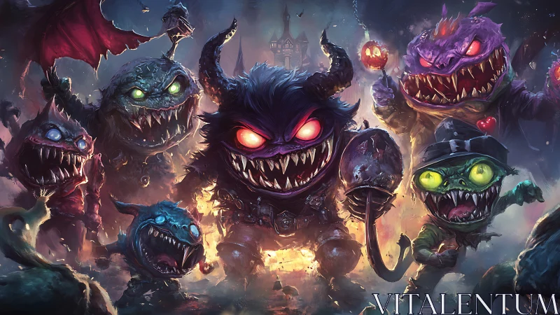 Demonic goblin horde advances in high-detail digital fantasy art