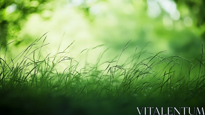 Close-up of wild grass in soft natural light, dreamy focus.
