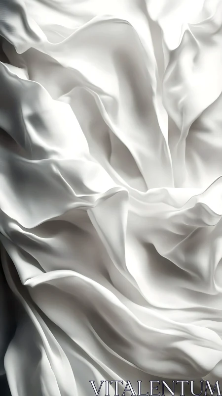 Soft white fabric folds flow in gentle, sculpted waves