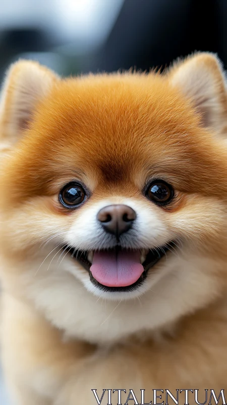 Sunlit Pomeranian grin overflowing with fluffy delight.