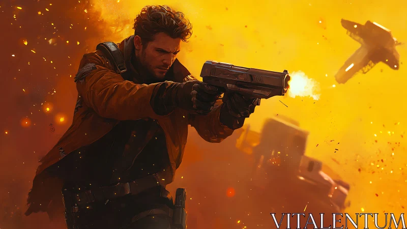 Blaster smoke curls as a lone spacer redraws the skyline