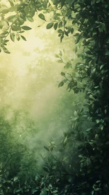 Luminous foliage composites create soft diffused botanical depth