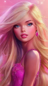 Cotton-candy starlight swirls around a neon-sweet princess