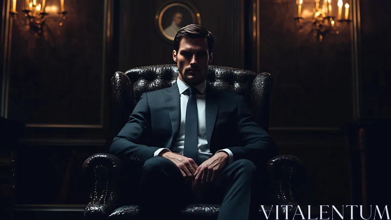 Power-drenched calm settles over the man in the leather throne