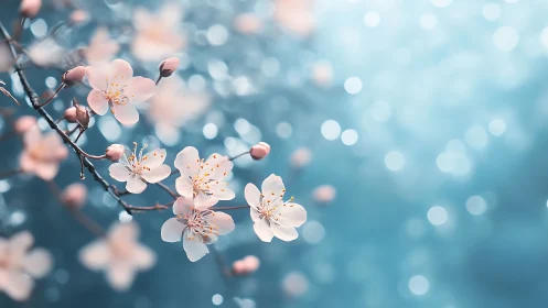 Cherry Blossoms in Selective Focus with Bokeh Depth Rendering