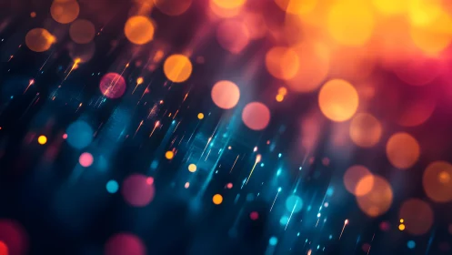 Vibrant Abstract Bokeh Light Streaks in Warm and Cool Tones.