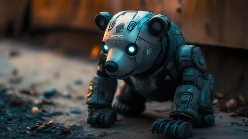 Robotic quadruped bear unit maintains low crouched stance