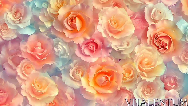 Luminous Rose Garden Composite with Soft Gradient Overlay.