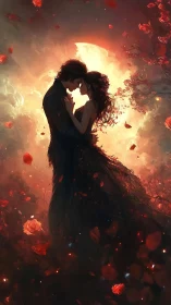 Passion Ignites: Romance Ablaze in Molten Petals.