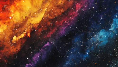 Chromatic nebular strata across deep stellar voids.