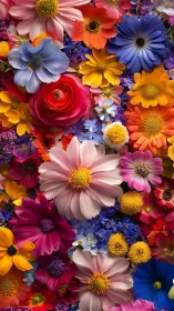 A Rainbow Garden of Blooming Joy and Natural Color