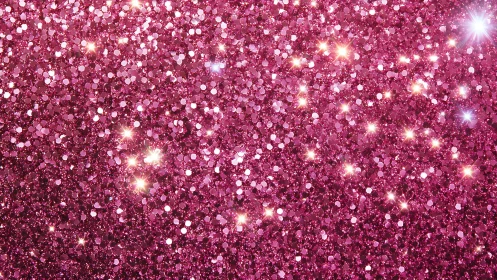Glitterstorm horizon of radiant pink sparkles in starlight.