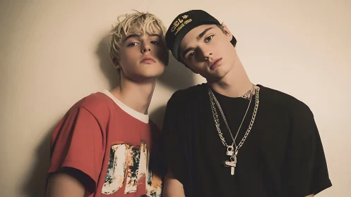 Relaxed friends share a calm moment in soft golden light