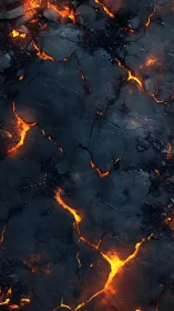 Molten lava surface with glowing cracks and solidifying thermal patterns.