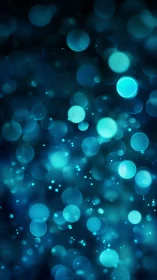 Blue bokeh light orbs glow across deep blurred background