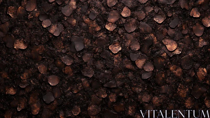 Oxidized copper flake texture with dense metallic patina field