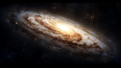 Spiral galaxy swirls like a cosmic whirlpool of molten light