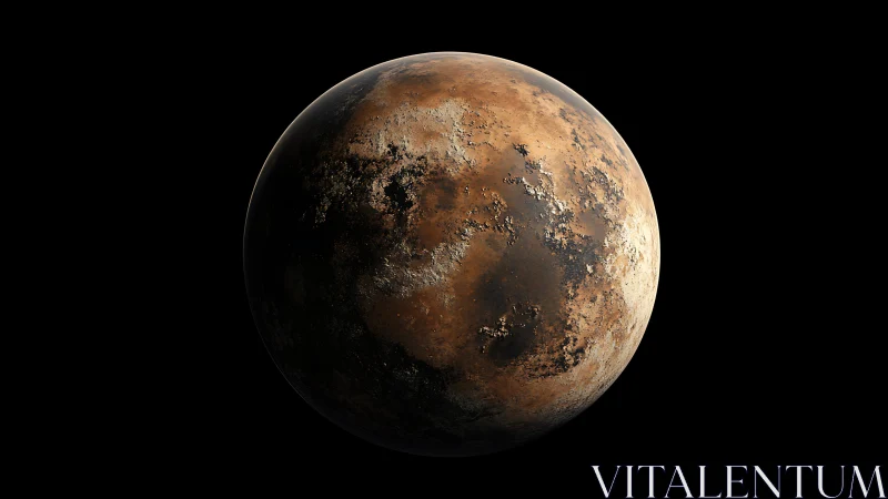 Rust-colored exoplanet renders detailed arid surface in orbit