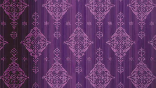 Purple textile pattern shows geometric damask diamond rows