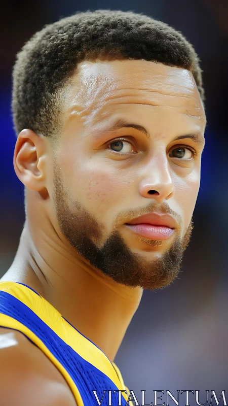 High-resolution courtside portrait with hyperreal lighting focus.