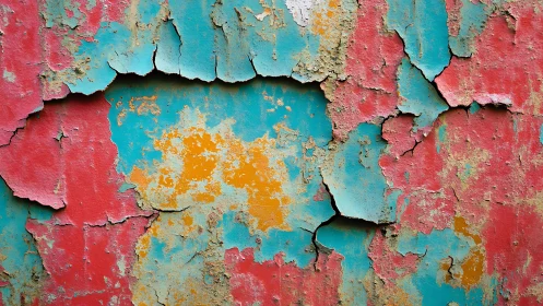 Peeling Colorful Paint Texture in Abstract Grunge Style.