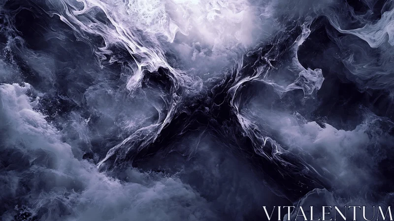 Turbulent fractal vortex forms luminous X-shaped nebular cross