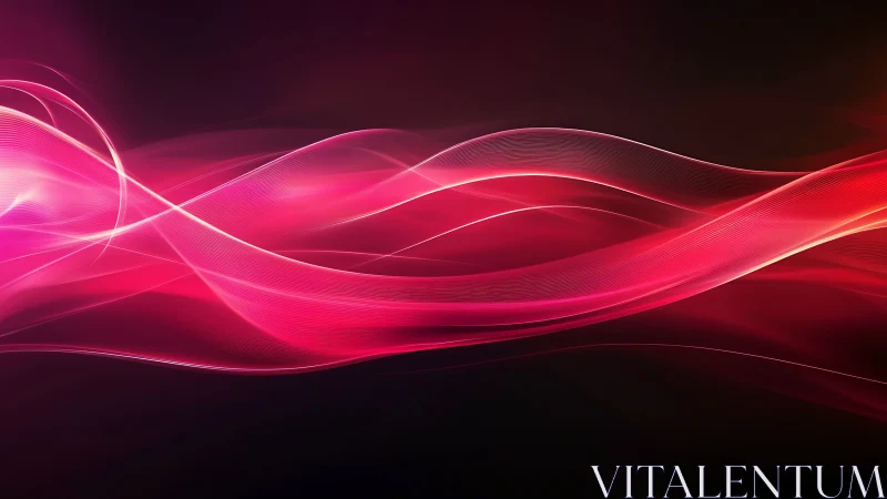 Luminous magenta light waves flow across a dark horizon.