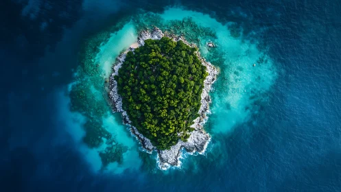 Emerald Island Paradise Surrounded by Turquoise Waters.