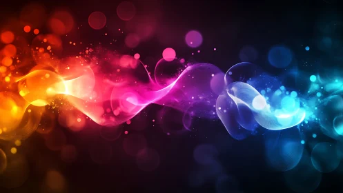 Chromatic energy waveforms with bokeh-sculpted light fields.