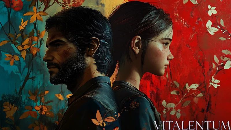 Dual portraits contrast resilience and innocence in vivid color.