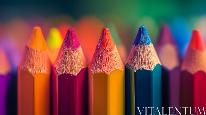 Colorful pencil tips lined up like tiny playful peaks.