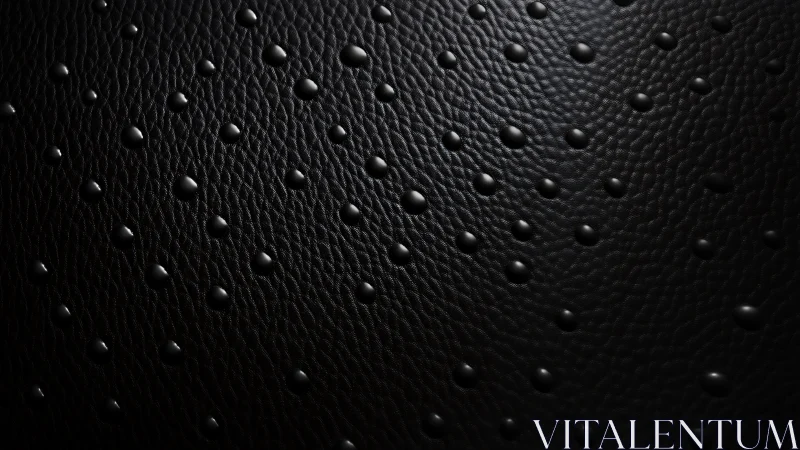 Textured black leather with scattered embossed droplets pattern.