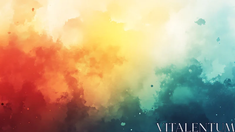 Vibrant abstract color clouds in warm to cool gradient.