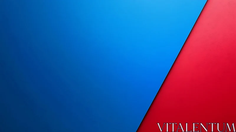 Bold blue and red diagonal backdrop with friendly contrast.