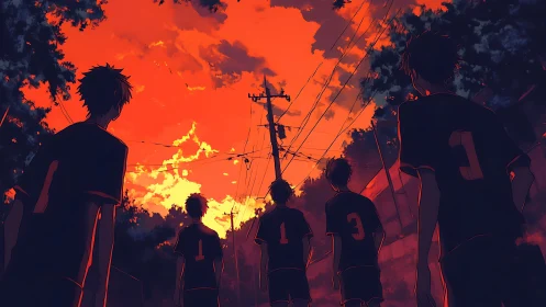 Sunset practice walk gathers a quiet team in warm light