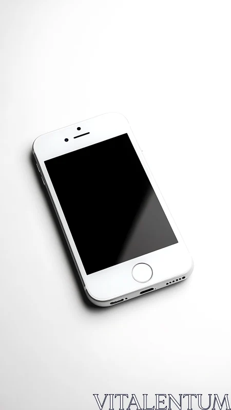 White smartphone displayed at angled perspective on neutral background